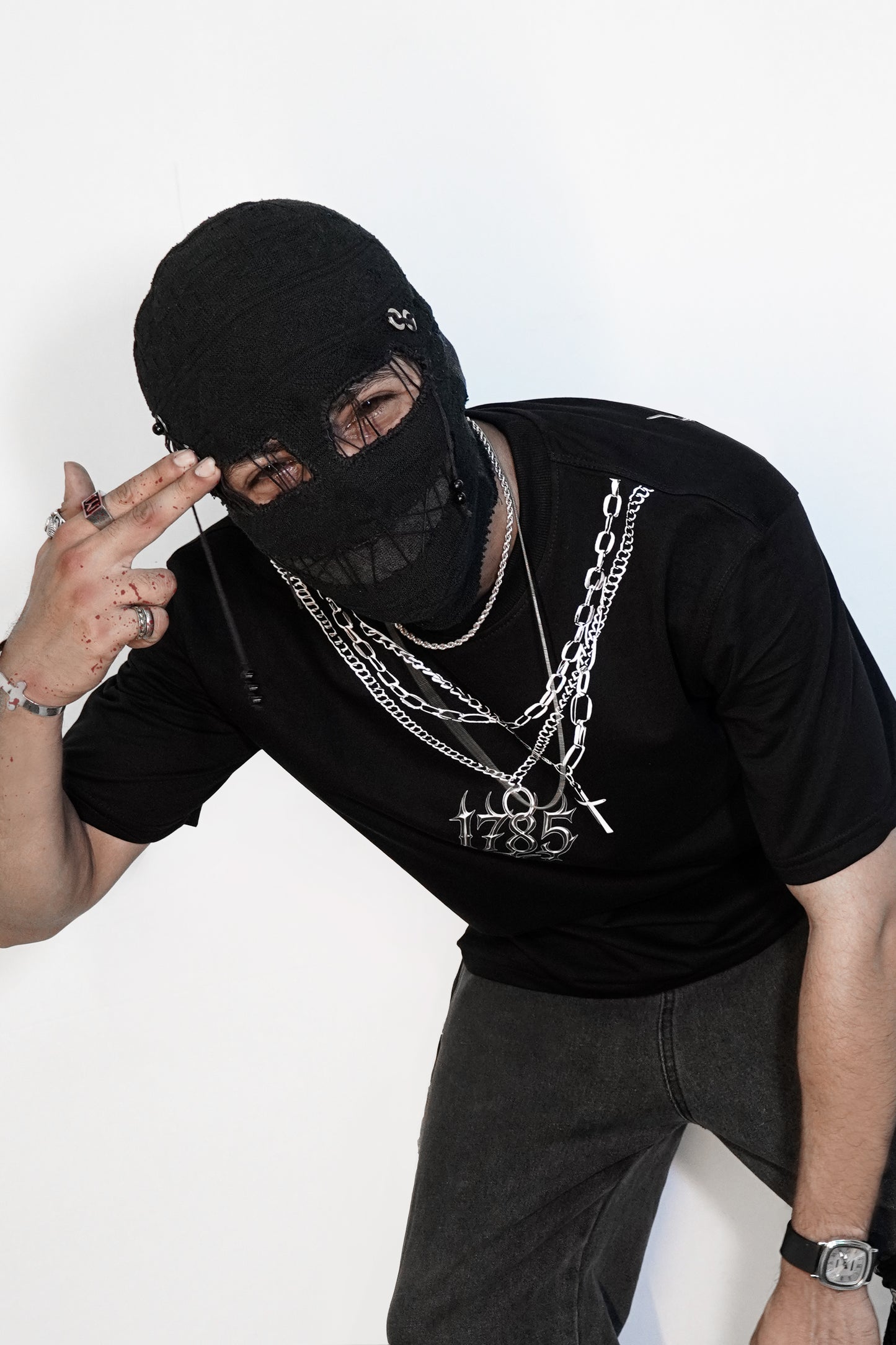 METALLIC CHAINS OVERSIZED TEE [UNISEX]