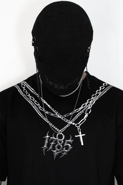 METALLIC CHAINS OVERSIZED TEE [UNISEX]