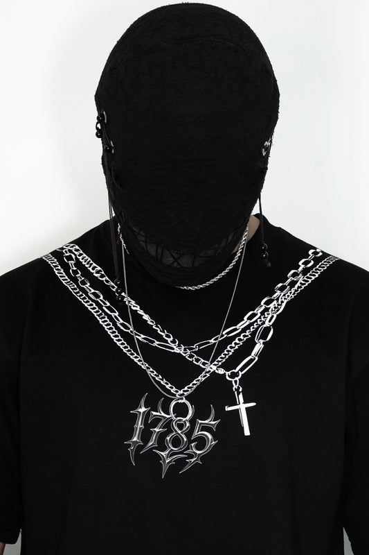 METALLIC CHAINS OVERSIZED TEE [UNISEX]