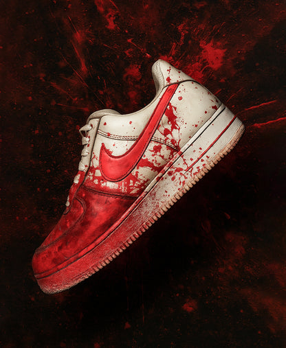 1 OF 1 CUSTOM AIR FORCE 1 BLOOD EDITION SNEAKER