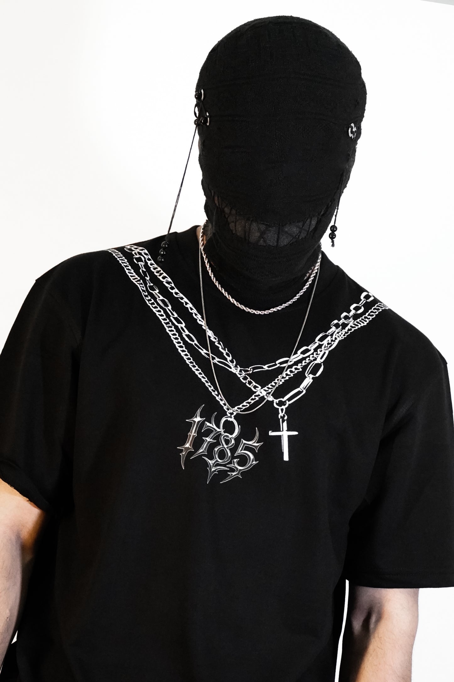 METALLIC CHAINS OVERSIZED TEE [UNISEX]