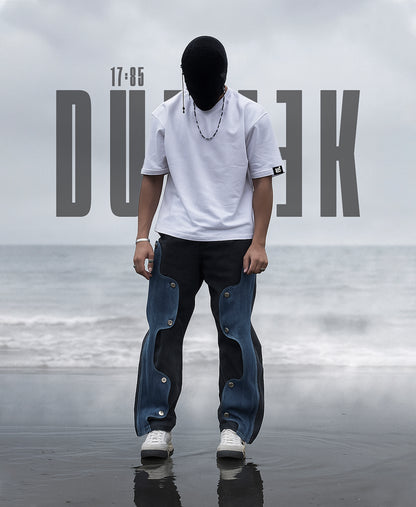 1 OF 1 BLUE DENIM SHILED DESIGNER JEANS