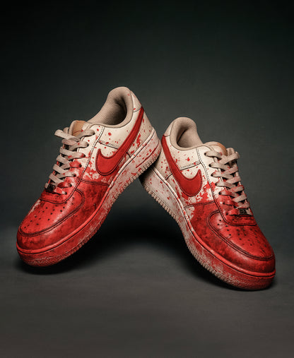 1 OF 1 CUSTOM AIR FORCE 1 BLOOD EDITION SNEAKER