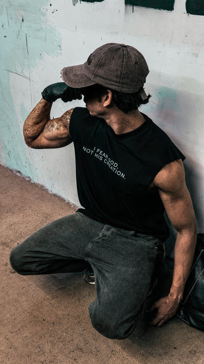 FEAR GOD OVERSIZED CUT OFF T-SHIRT