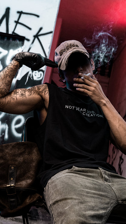 FEAR GOD OVERSIZED CUT OFF T-SHIRT