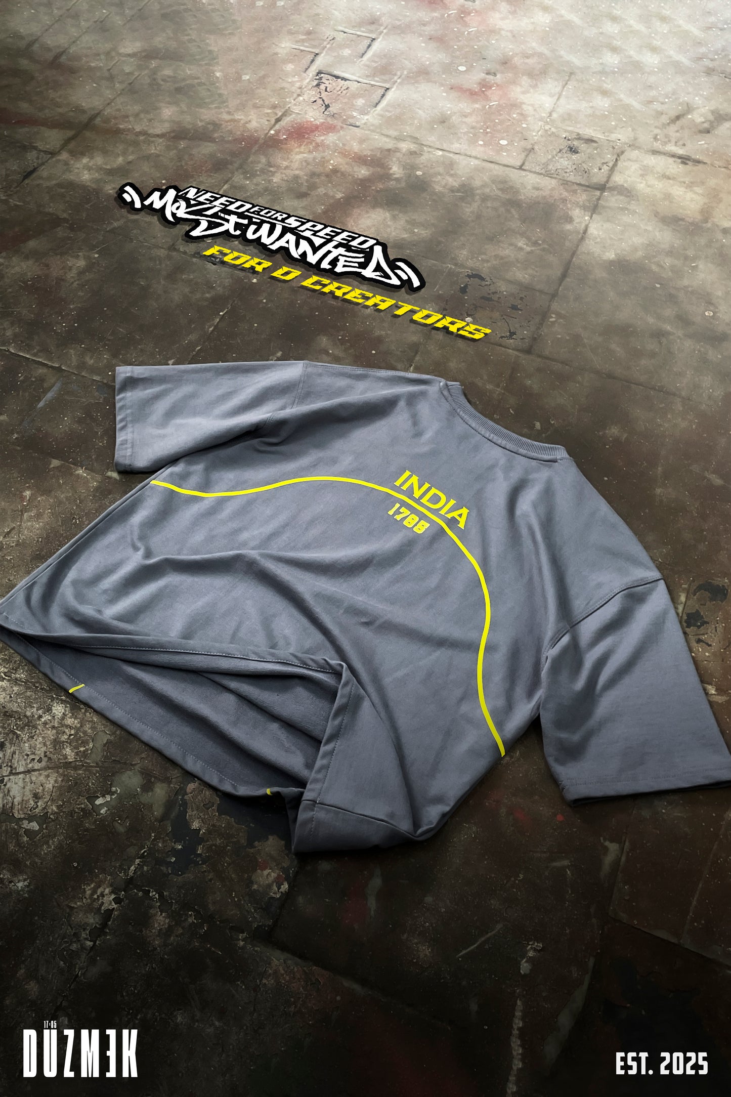 NFS INDIA OVERSIZED BOXY FIT T-SHIRT [GREY]