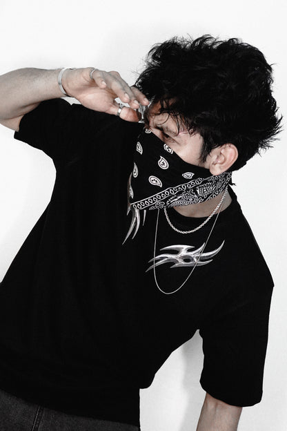 METALLIC BLADES OVERSIZED TEE [UNISEX]