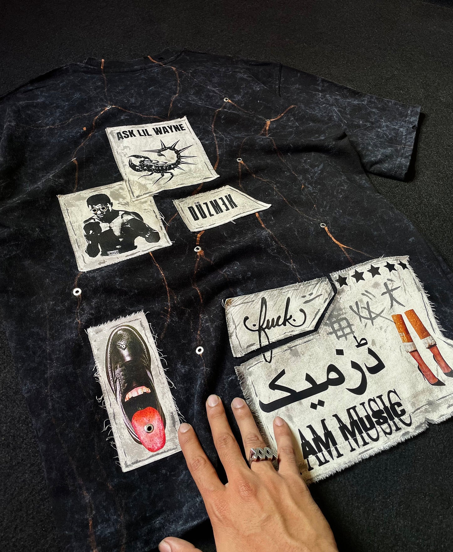 1 OF 1 CHARCOAL PATCH OVERSIZE TEE (UNISEX)