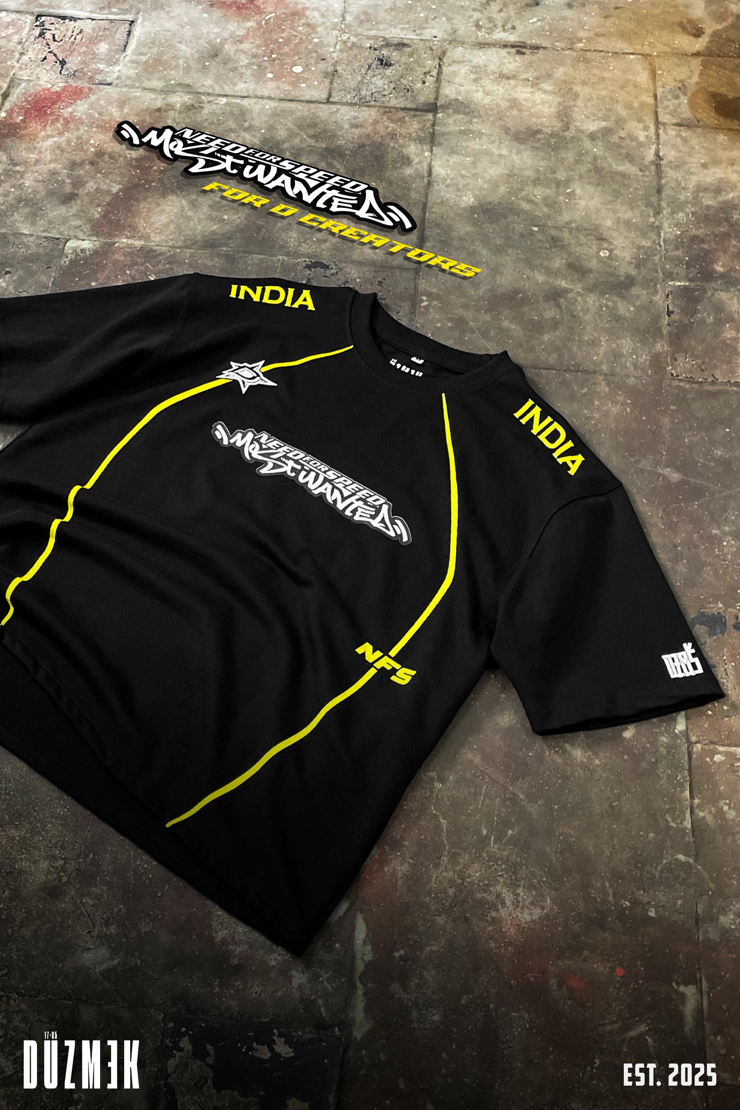 NFS INDIA OVERSIZED BOXY FIT T-SHIRT [BLACK]