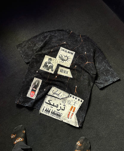 1 OF 1 CHARCOAL PATCH OVERSIZE TEE (UNISEX)