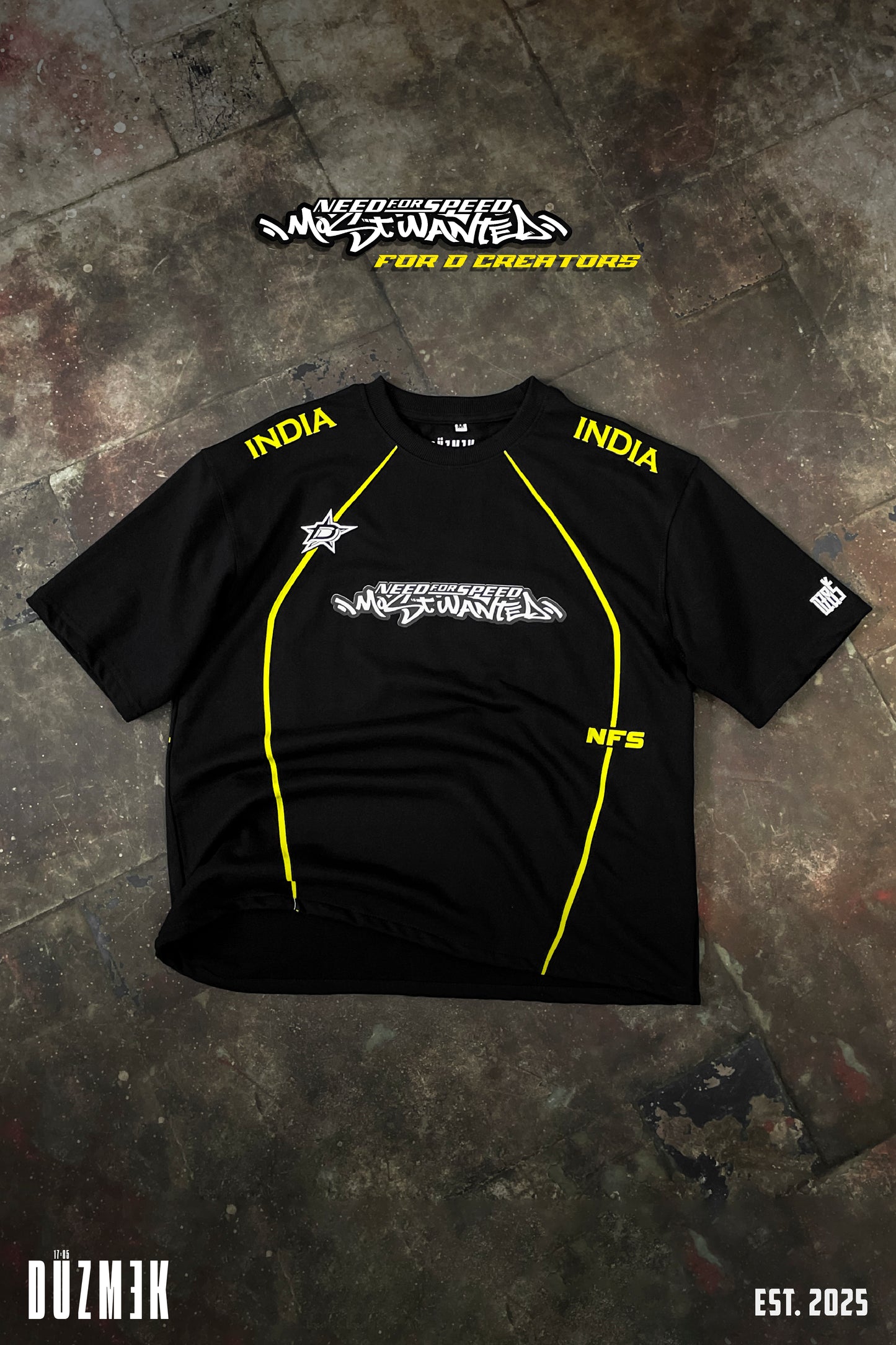 NFS INDIA OVERSIZED BOXY FIT T-SHIRT [BLACK]